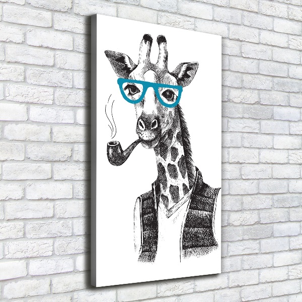 Fotografía en lienzo vertical Jirafas con gafas