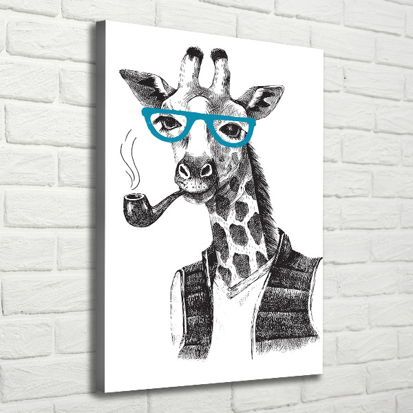 Fotografía en lienzo vertical Jirafas con gafas