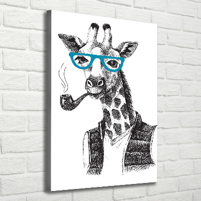 Fotografía en lienzo vertical Jirafas con gafas