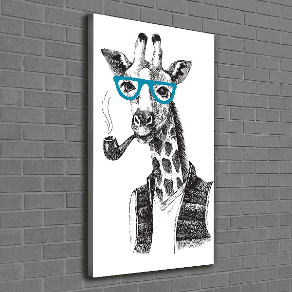 Fotografía en lienzo vertical Jirafas con gafas