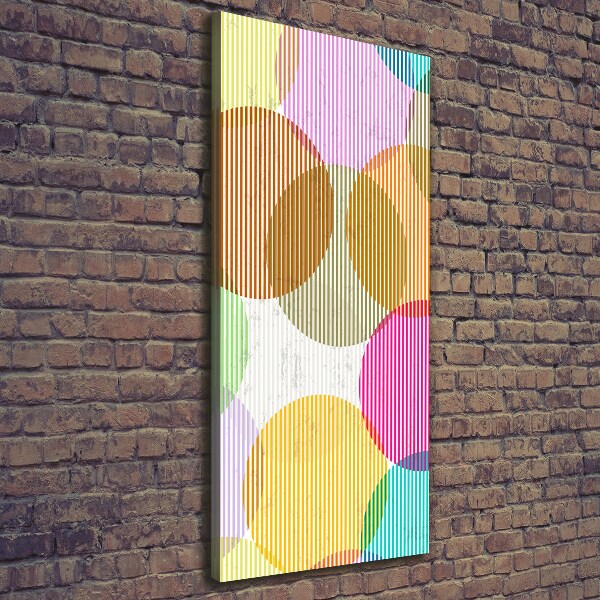 Cuadro canvas decorativo para salón vertical Círculos de colores