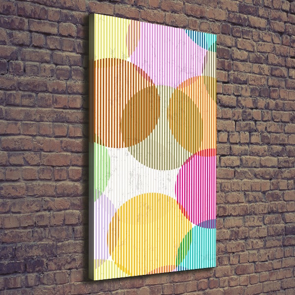 Cuadro canvas decorativo para salón vertical Círculos de colores