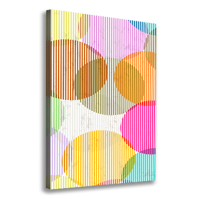 Cuadro canvas decorativo para salón vertical Círculos de colores