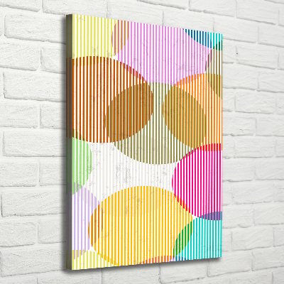 Cuadro canvas decorativo para salón vertical Círculos de colores