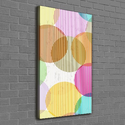 Cuadro canvas decorativo para salón vertical Círculos de colores