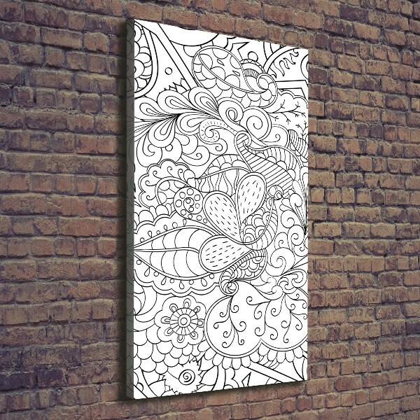 Impresión en lienzo vertical Fondo de zentangle