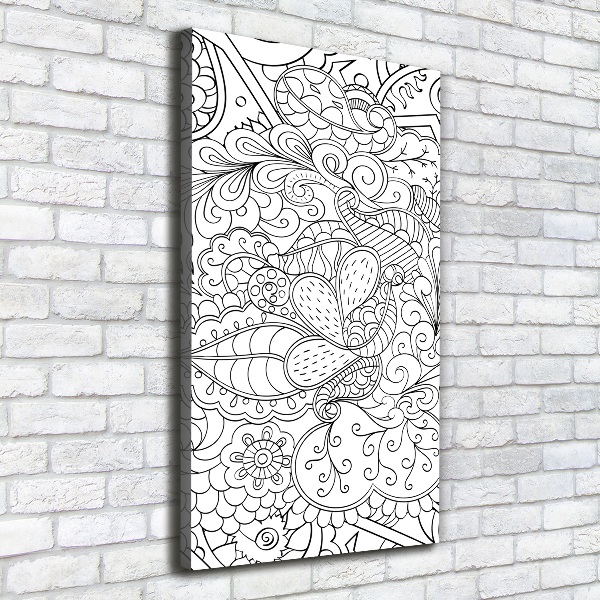 Impresión en lienzo vertical Fondo de zentangle