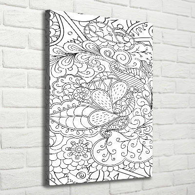 Impresión en lienzo vertical Fondo de zentangle