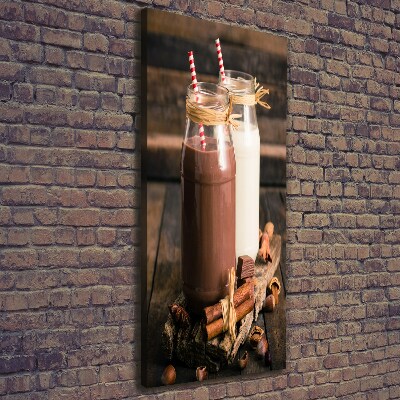 Cuadro canvas decorativo para salón vertical Batidos de leche