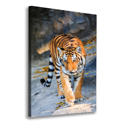 Cuadro canvas decorativo para salón vertical Tigre