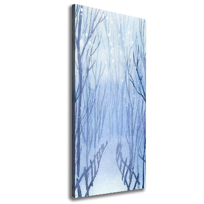 Cuadro moderno en lienzo resistente uv vertical Bosque en invierno