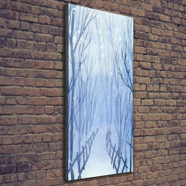 Cuadro moderno en lienzo resistente uv vertical Bosque en invierno