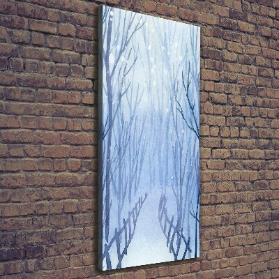 Cuadro moderno en lienzo resistente uv vertical Bosque en invierno