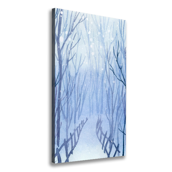 Cuadro moderno en lienzo resistente uv vertical Bosque en invierno