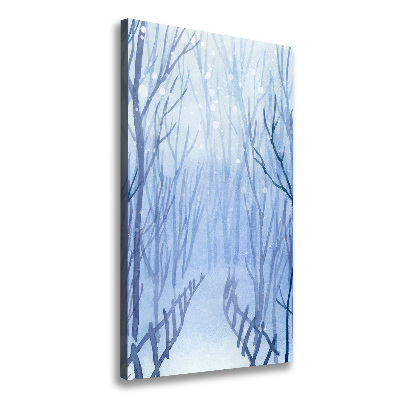 Cuadro moderno en lienzo resistente uv vertical Bosque en invierno