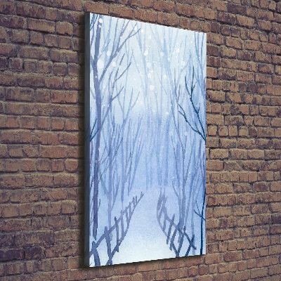 Cuadro moderno en lienzo resistente uv vertical Bosque en invierno