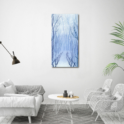 Cuadro moderno en lienzo resistente uv vertical Bosque en invierno