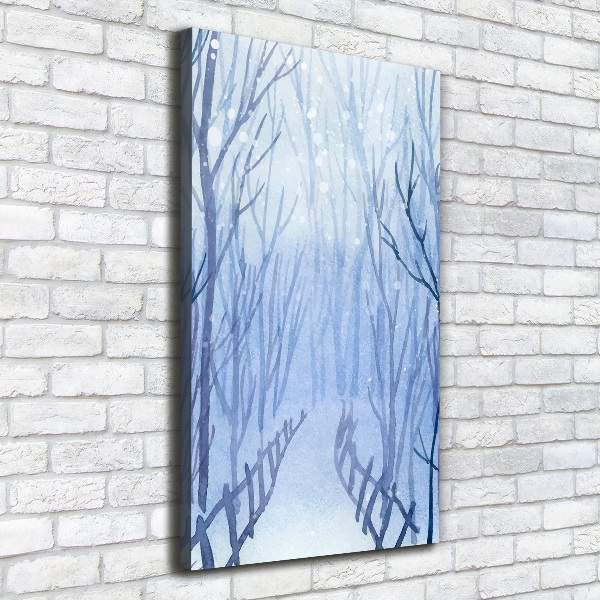 Cuadro moderno en lienzo resistente uv vertical Bosque en invierno