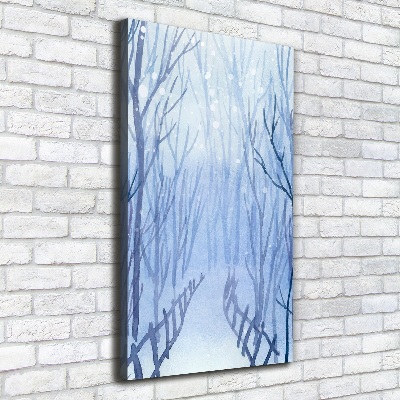 Cuadro moderno en lienzo resistente uv vertical Bosque en invierno