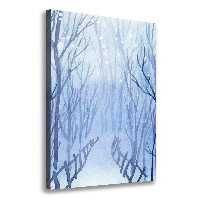Cuadro moderno en lienzo resistente uv vertical Bosque en invierno