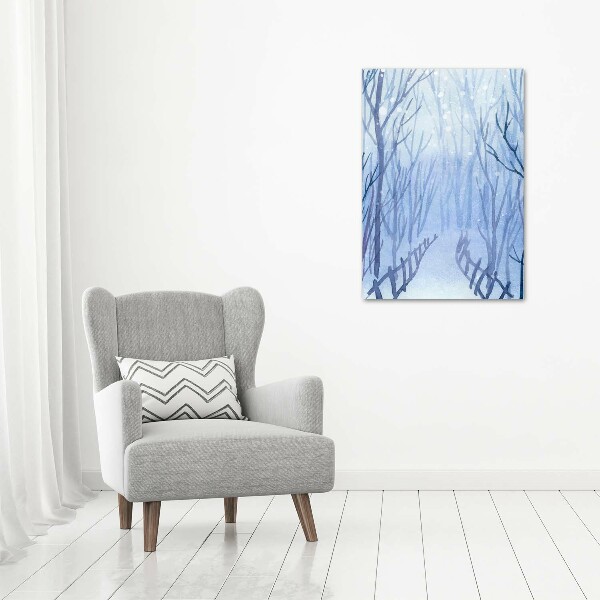 Cuadro moderno en lienzo resistente uv vertical Bosque en invierno