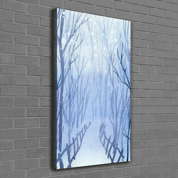 Cuadro moderno en lienzo resistente uv vertical Bosque en invierno