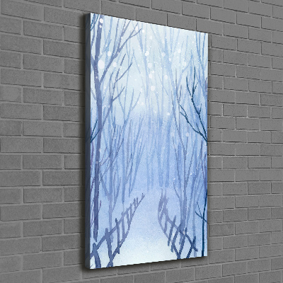 Cuadro moderno en lienzo resistente uv vertical Bosque en invierno