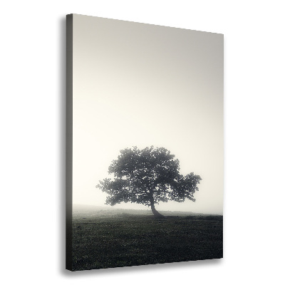Impresión en lienzo vertical Árbol en la niebla