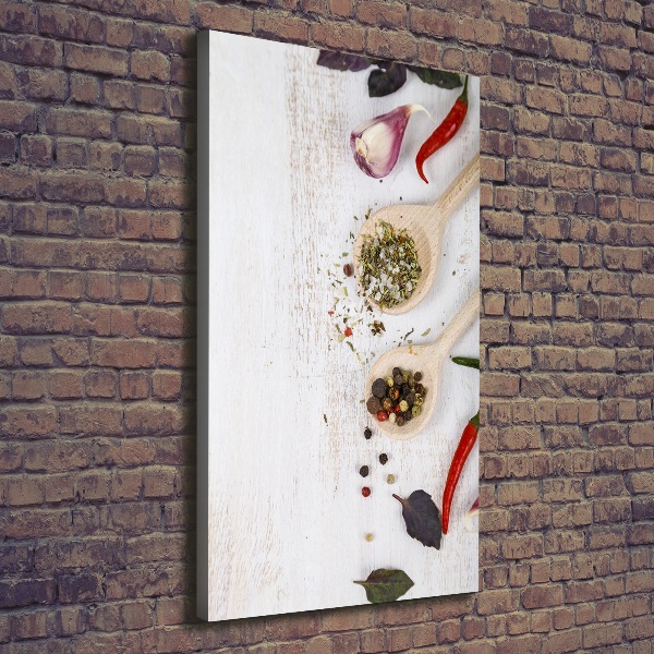 Fotografía en lienzo vertical Verduras y especias