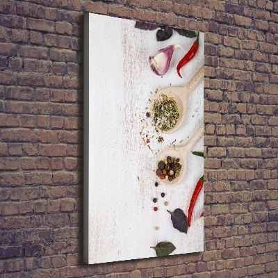 Fotografía en lienzo vertical Verduras y especias