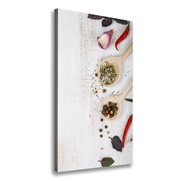 Fotografía en lienzo vertical Verduras y especias