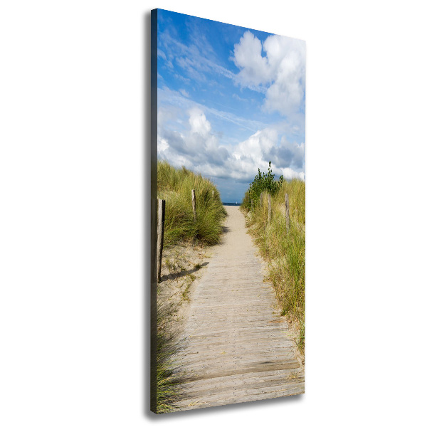 Cuadro canvas decorativo para salón vertical Camino a la playa