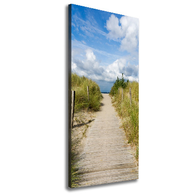 Cuadro canvas decorativo para salón vertical Camino a la playa