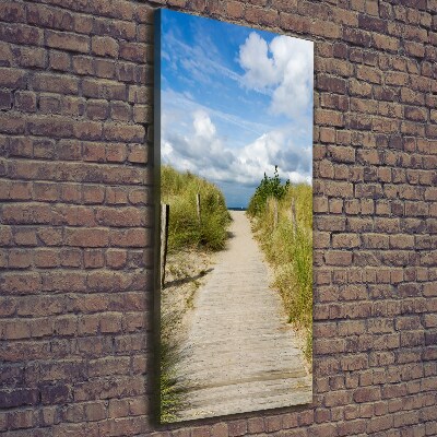 Cuadro canvas decorativo para salón vertical Camino a la playa