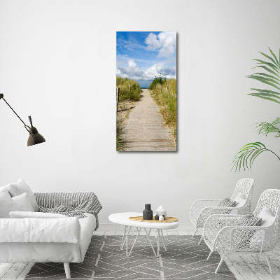 Cuadro canvas decorativo para salón vertical Camino a la playa