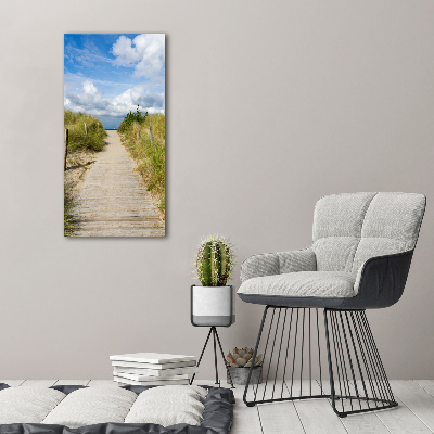 Cuadro canvas decorativo para salón vertical Camino a la playa