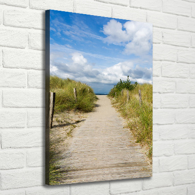 Cuadro canvas decorativo para salón vertical Camino a la playa