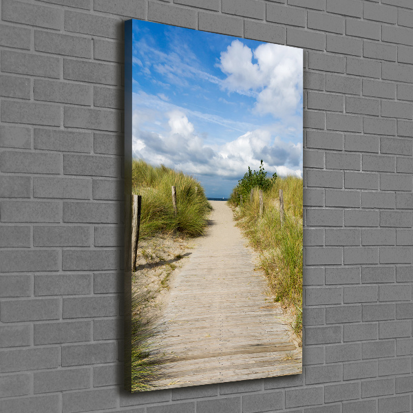 Cuadro canvas decorativo para salón vertical Camino a la playa