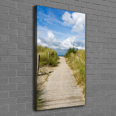 Cuadro canvas decorativo para salón vertical Camino a la playa