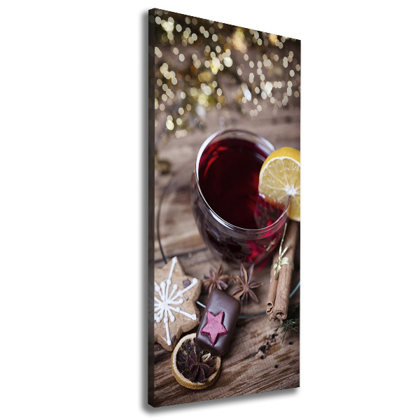 Cuadro canvas decorativo para salón vertical Vino caliente