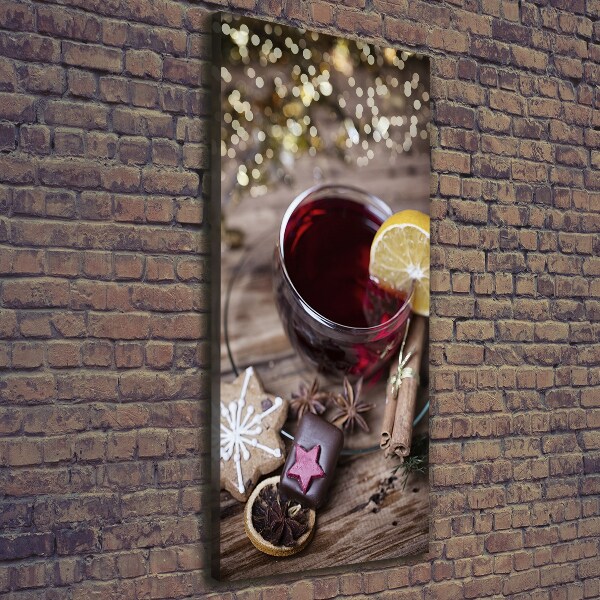 Cuadro canvas decorativo para salón vertical Vino caliente