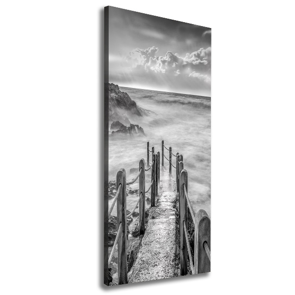 Cuadro moderno en lienzo resistente uv vertical Camino junto al mar