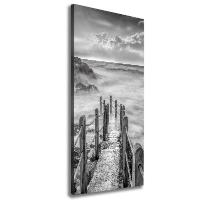 Cuadro moderno en lienzo resistente uv vertical Camino junto al mar