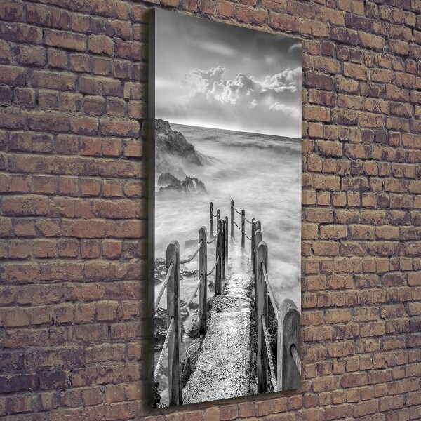 Cuadro moderno en lienzo resistente uv vertical Camino junto al mar