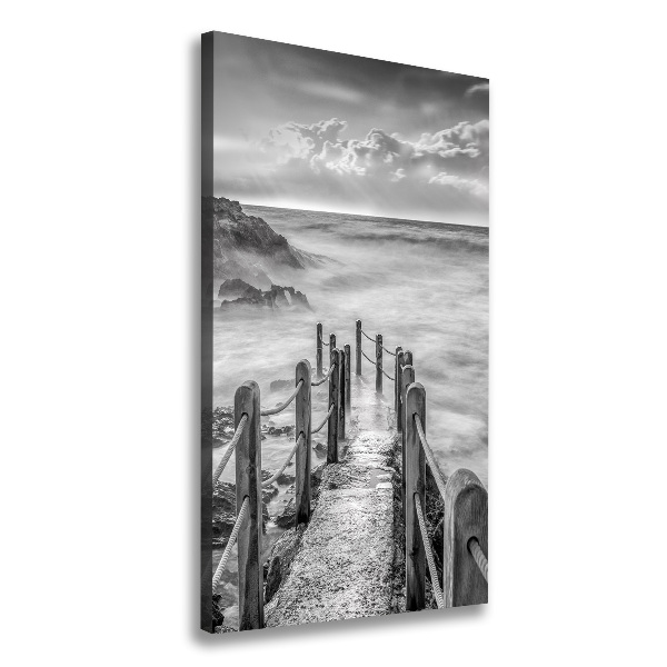 Cuadro moderno en lienzo resistente uv vertical Camino junto al mar