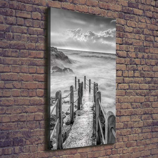 Cuadro moderno en lienzo resistente uv vertical Camino junto al mar