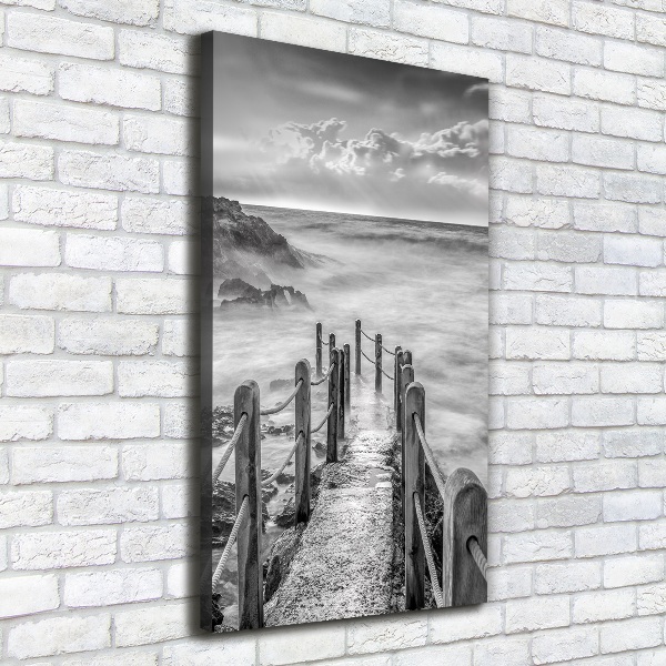 Cuadro moderno en lienzo resistente uv vertical Camino junto al mar