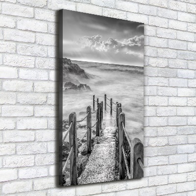 Cuadro moderno en lienzo resistente uv vertical Camino junto al mar