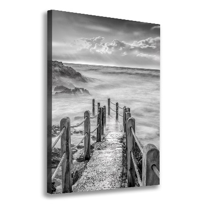 Cuadro moderno en lienzo resistente uv vertical Camino junto al mar