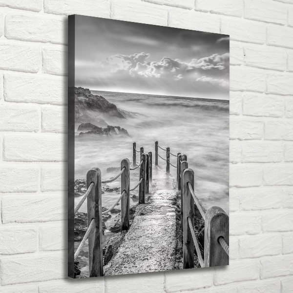 Cuadro moderno en lienzo resistente uv vertical Camino junto al mar